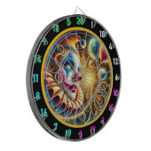Whimsical Clown Face Dartboard met ballonnen Dartbord (Voorkant Links)