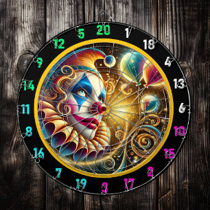 Whimsical Clown Face Dartboard met ballonnen Dartbord