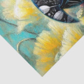 Whimsical Cockatoo Bird Yellow Poppies Floral Tissuepapier (Detail)