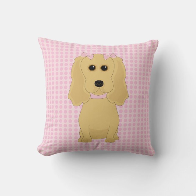 Whimsical Cocker Spaniel Dog Art Sierkussen (Voorkant)
