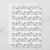 Whimsical Cocktail Drink Custom Birthday Party BW Kaart (Achterkant)