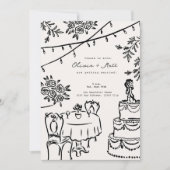 Whimsical Cocktail Minimalist Wedding Invitation (Devant)