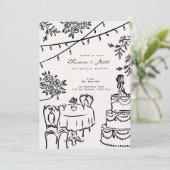 Whimsical Cocktail Minimalist Wedding Invitation (Debout devant)