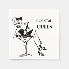 Whimsical Cocktail Queen - Glam Party Vibe Servet