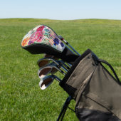 Whimsical collagekunst met gemengde techniek golfheadcover (Insitu)