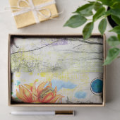 Whimsical collagekunst met gemengde techniek tissuepapier (Geschenk)