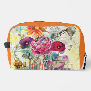 Whimsical collagekunst met gemengde techniek toilettasje