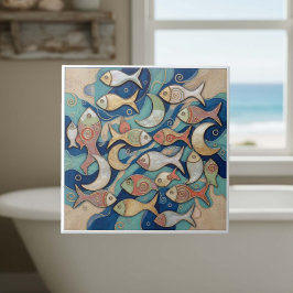 Whimsical Color Splash Fish Pattern ID1201 Tegeltje