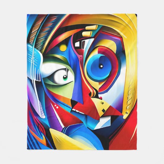 Whimsical Colorful Abstract Artistic Fleece Blanke Deken (Voorkant)