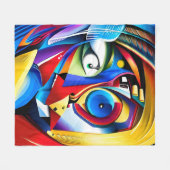 Whimsical Colorful Abstract Artistic Fleece Blanke Deken (Voorkant (Horizontaal))