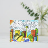 Whimsical, Colorful, Beauful Toronto Skyline Briefkaart (Staand voorkant)
