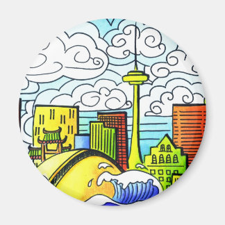 Whimsical, Colorful, Beauful Toronto Skyline Magneet