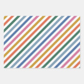 Whimsical Colorful Bright Snowfall Stripes Inpakpapier Vel (Voorkant 2)