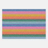 Whimsical Colorful Bright Snowfall Stripes Inpakpapier Vel (Voorkant)