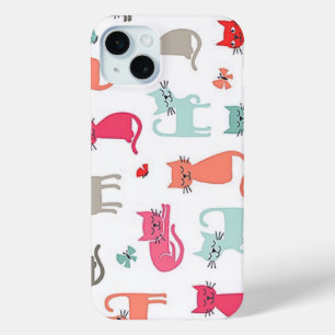 Whimsical Colorful Cat coque iphone