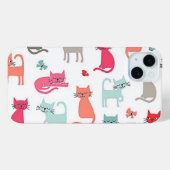 Whimsical Colorful Cat iPhone Case (Achterkant (horizontaal))