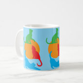 Whimsical Colorful Cats Blue Mug (Devant gauche)