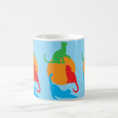 Whimsical Colorful Cats Blue Mug (Centre)