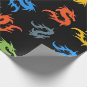 WHIMSICAL COLORFUL CHINESE DRAGON PATTERN CADEAUPAPIER (Hoek)