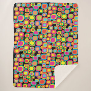 Whimsical Colorful Circles Sherpa Deken