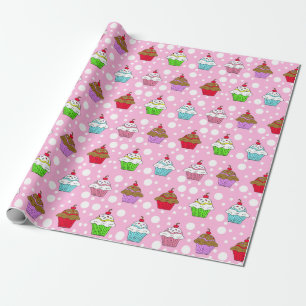 Whimsical Colorful Cupcake Cadeaupapier