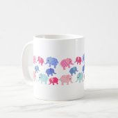 Whimsical Colorful Elephants Coffee Mug (Devant gauche)