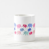 Whimsical Colorful Elephants Coffee Mug (Centre)