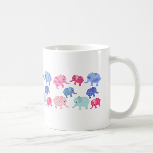 Whimsical Colorful Elephants Coffee Mug (Droite)