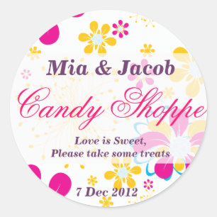 Whimsical Colorful flower Snoep Shoppe Sticker
