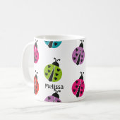 Whimsical Colorful Ladybug Persoonlijk Koffiemok (Voorkant links)