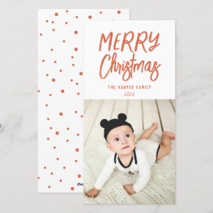 Whimsical Colorful Merry-kerstfoto Feestdagenkaart