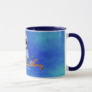 Whimsical Colorful Owl Coffee Mok