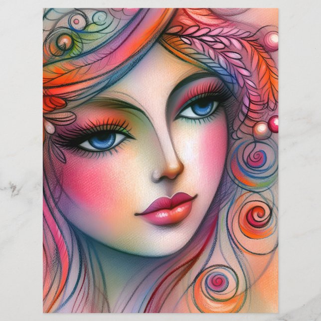 Whimsical Colorful Scrapbook Paper (Voorkant)