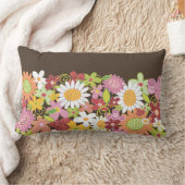 Whimsical Colorful Spring Flowers Garden Pillow Kussen (Deken)