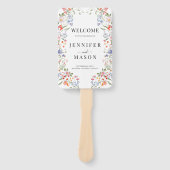 Whimsical Colorful Wildflower Wedding Program Handwaaier (Voorkant)