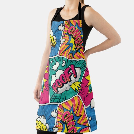 Whimsical Comic Explosion - Levendige Pop Art Schort (Insitu)