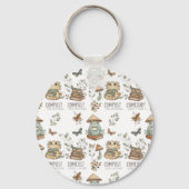 Whimsical "Compost Your Expectations" Frog & Cat P Sleutelhanger (Voorkant)