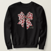 Whimsical Coquette Bow Hart Rood en Wit Trui (Design voorkant)