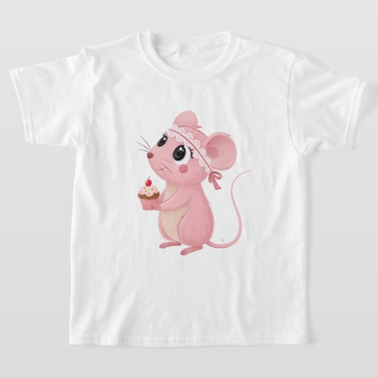 Whimsical Coquette Rat en Cupcake Design - Grappig T-shirt (Laagn)