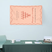 Whimsical Coral en Cherry Red Champagne Trouwen Spandoek (Beurs)