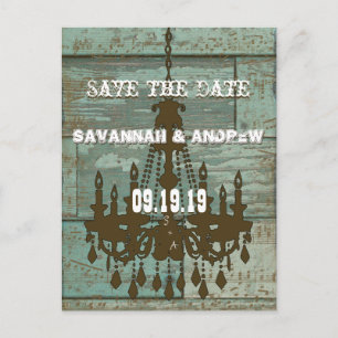 Whimsical Coral Heart Leaf Tree Save the Date Aankondigingskaart