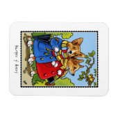 Whimsical Corgi Dog Illustratie Aangepaste naam Magneet (Horizontaal)