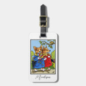 Whimsical Corgi Hond Illustratie Custom Bagagelabel (Voorkant verticaal)