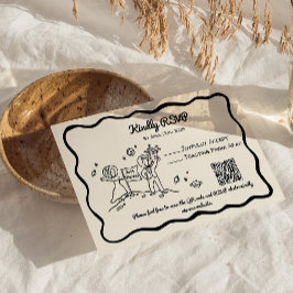 Whimsical cosmic plant RSVP Reply Card Kaartje