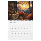 Whimsical Cosy Bakery Cats Glas in lood Kalender (Mar 2026)