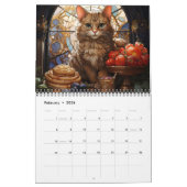 Whimsical Cosy Bakery Cats Glas in lood Kalender (Feb 2026)