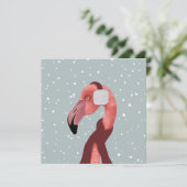 Whimsical Cosy Winter Flamingo met sjaal (Staand voorkant)