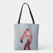 Whimsical Cosy Winter Flamingo met sjaal Draagtas (Achterkant)