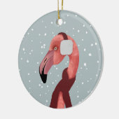 Whimsical Cosy Winter Flamingo met sjaal Keramisch Ornament (Links)