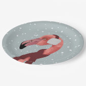 Whimsical Cosy Winter Flamingo met sjaal Papieren Bordje (Gekanteld)